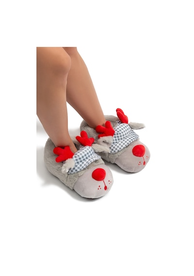 Twigy Kep Kadın Hayvanlı Panduf Gri 36/41 Gri