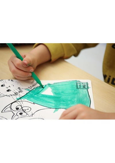 Akademi Çocuk Funny Mat White 40x40cm - Kediler Genel