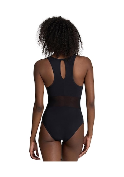 Arena Mesh Panels Swimsuit Vent Kadın Siyah Yüzücü Mayosu 006658500