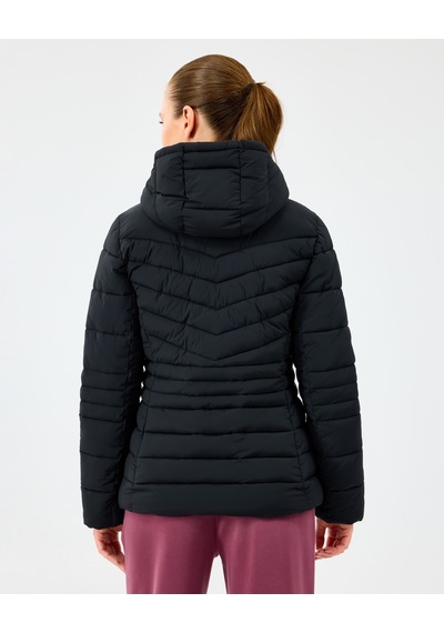 Skechers W Fitted Hoodie Puffer Jacket Kadın Siyah Mont S2520203-3817 Siyah