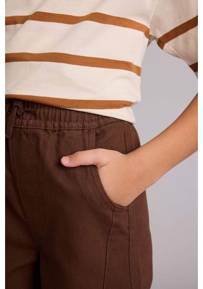 Defacto Barrel Fıt Düz Paça Gabardin Pantolon Erkek Çocuk G8336a826spbn254 Kahve-bn254