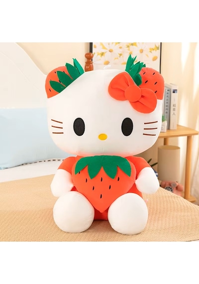Kawaii Hello Kitty Peluş Oyuncaklar 30 Cm Kırmızı