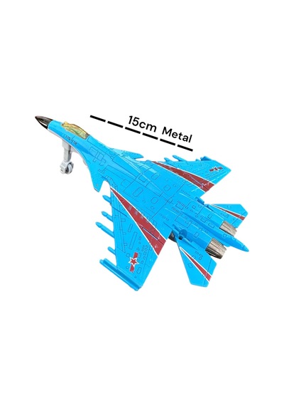 Uçak Metal Oyuncak Savaş Uçağı Işıklı Ve Sesli Model Türk Yıldızları Açık Mavi
