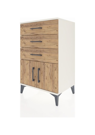 Hyperion Komodin 3 Çekmeceli 2 Kapaklı 60x44x96 Aytaşı-çam Aytaşı
