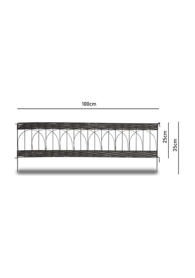 Bordür Kenar Pvc Rattan 100x25/35cm Kahverengi