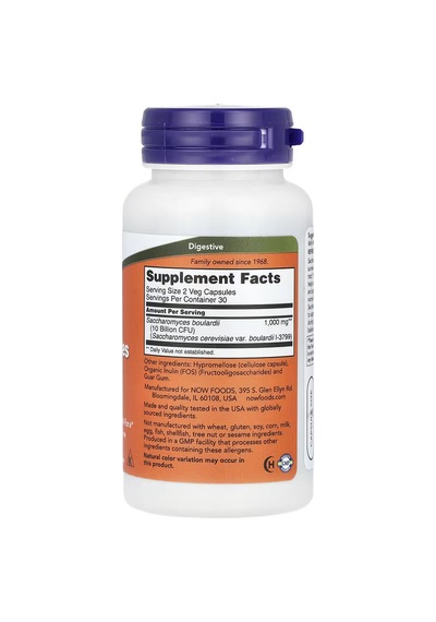 Now Foods, Saccharomyces Boulardii, Probiotic Probiyotik 60 Kapsül