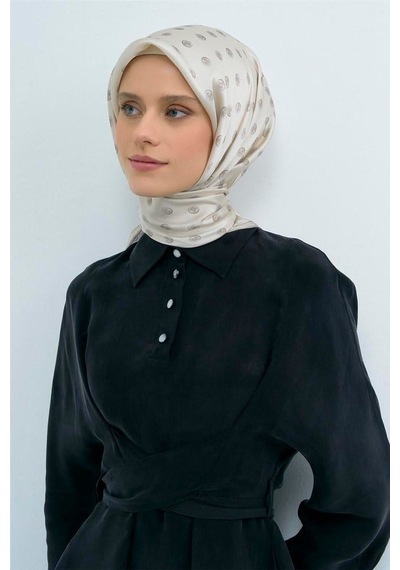 Armine İpek Eşarp 2026 Yaz - 9544-85 Ekru Twill