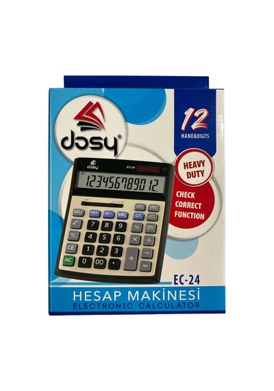 Dosy Hesap Makinesi Masa Üstü Büyük Boy 12 Hane Ec-24 Çok Renkli