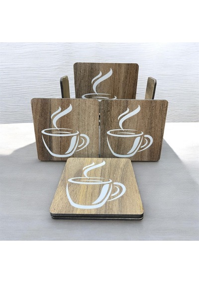 6 Lı Mdf Bardak Altlığı Sekoratif Ecceca1022 Karışık