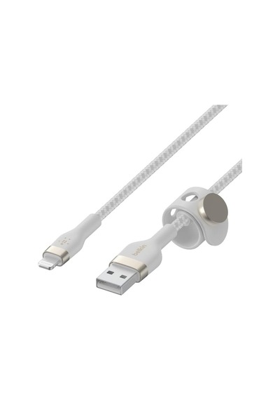 Pro Örgülü Usb Tip A - Yıldırım Kablosu 1m/3,3ft , Mfi Sertifikalı Şarj Kablosu - Beyaz