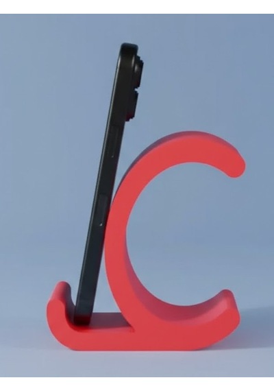 Dekoratif C Harfi Tasarımlı Masaüstü Akıllı Telefon Standı Ve Tutucu Kırmızı