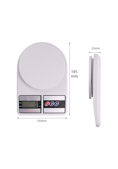 Promosyonca Dijital Mutfak Terazisi, 10kg Kapasite, Lcd Ekran, 130x185x35mm, Beyaz Diğer