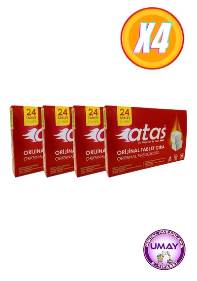 Mangal Kömür Semaver Firelighter Cubes Igniter Tablet Çıra 24x4'lü Paket Beyaz