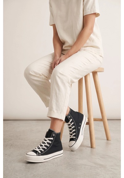 In Step Lena Siyah Kanvas Bağcıklı Bilekli Kadın Converse