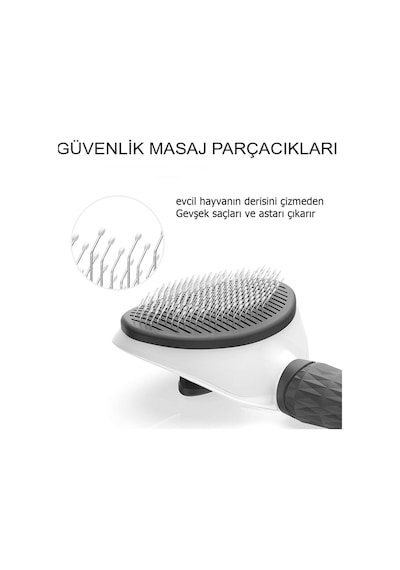 Havana Otomatik Pet Tarağı Pratik Temizlenen Tuşlu Evcil Hayvan Fırçası Gri