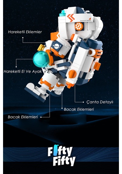 Jaki Mini Space Serisi/astronot -jk8505 +302 Parça Oyuncak Yapım Seti