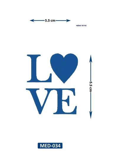 Love 5 Cm Minimal Geçici Dövme Yarı Kalıcı Geçici Dövme