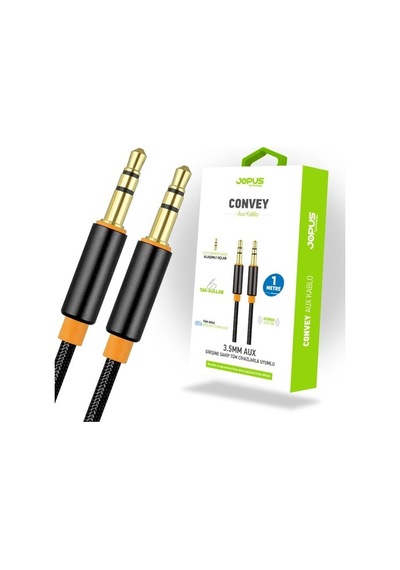Jopus Aux Kablosu Universal Ja-05 Convey 3.5Mm 1 Metre Siyah
