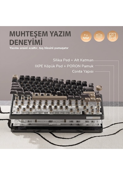 Royal Kludge R75 %75 Gasket Mekanik Oyuncu Klavyesi