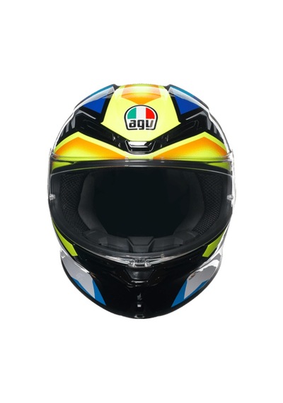 Agv K6 S Joan Black Blue Yellow Kapalı Kask Sarı