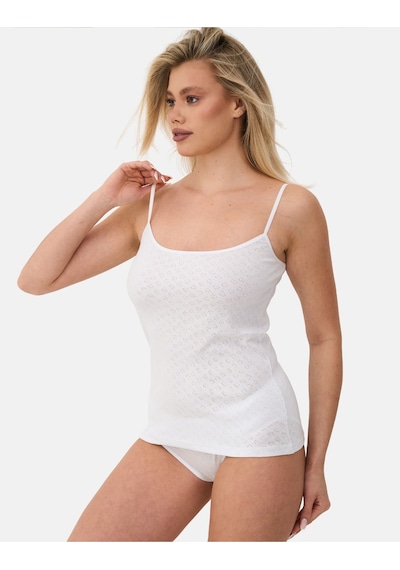 Alya Underwear %100 Pamuk Kumaşlı İp Askılı Kadın Atlet Jakarlı Ribana Kalp İşlemeli 5'li Paket Beyaz