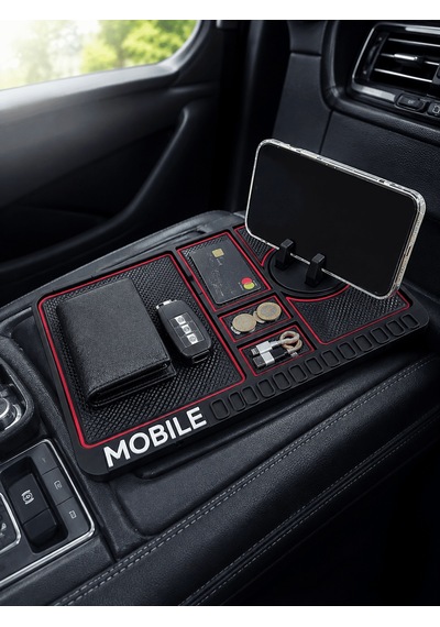 Araç İçi Telefon Standlı Kaydırmaz Silikon Organizer Mat Konsol Düzenleyici 0 35545403