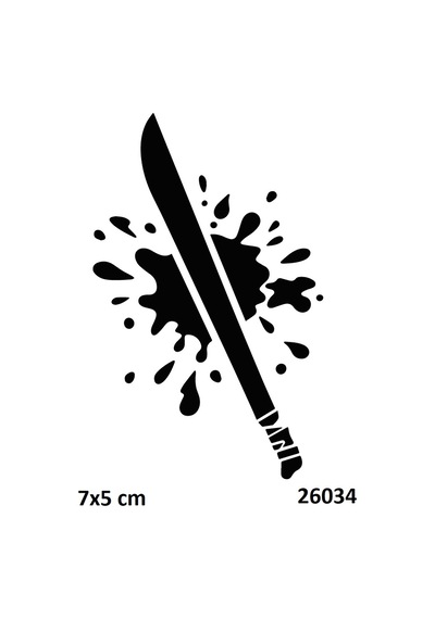 Airbrush Tattoo Kanlı Pala Yapışkanlı Stencil Süsleme Ve Boyama Kalıbı