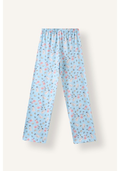 Defacto Ayıcık Desenli Düğmeli 2li Pijama Takımı Kız Çocuk I6088a826wnbe773 Mavi-be773
