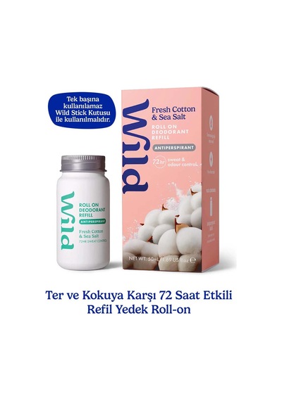 Wild Antiperspirant Roll On Fresh Cotton & Sea Salt Refill Deodorant Yedek Dolum