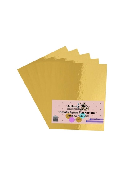 Metalik Aynalı Fon Kartonu 35X50 5 Adet Artlantis Metalik Aynalı