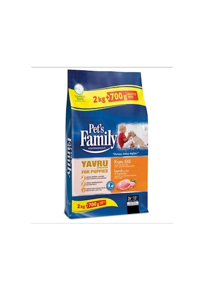 Pets Family Kuzu Etli Yavru Köpek Maması 2700 G