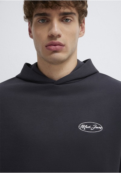 Mavi - Mavi Jeans Nakışlı Kapüşonlu Antrasit Sweatshirt 0s10545-70087 Antrasit