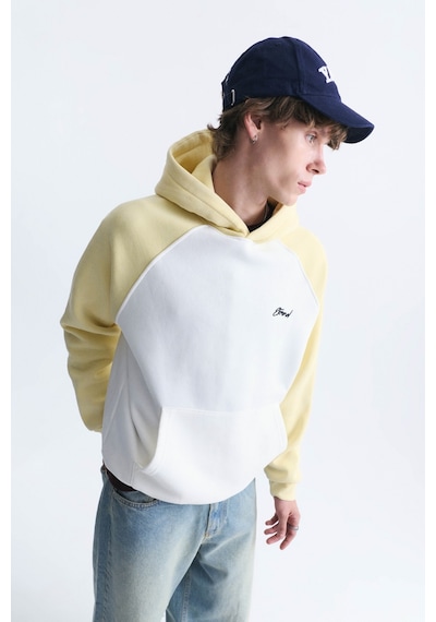 Vamos Renk Bloklu Kapüşonlu Sweatshirt Sarı