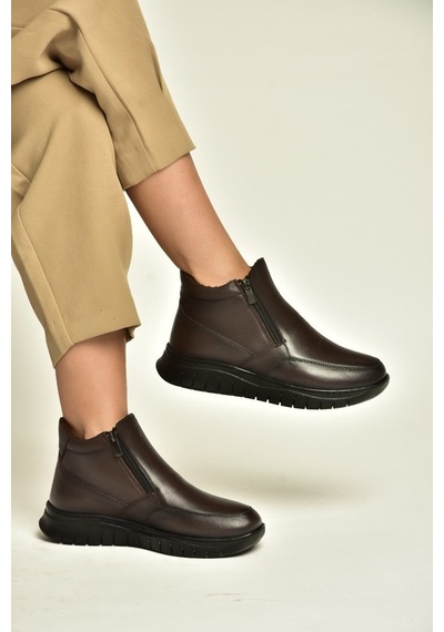 Fox Shoes Z555260203 Kahverengi Hakiki Deri Kadın Bot