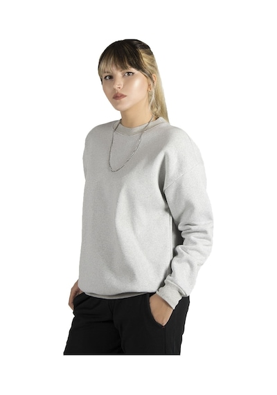 Kadın Gri Oversize Üç Iplik Şardonlu Bisiklet Yaka Sweatshirt 22k-5200177-5 Gri