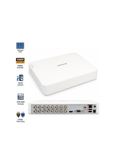 Ds-7116hghı-m1 16 Kanal Turbo Hd Dvr 6tb Disk Destekli