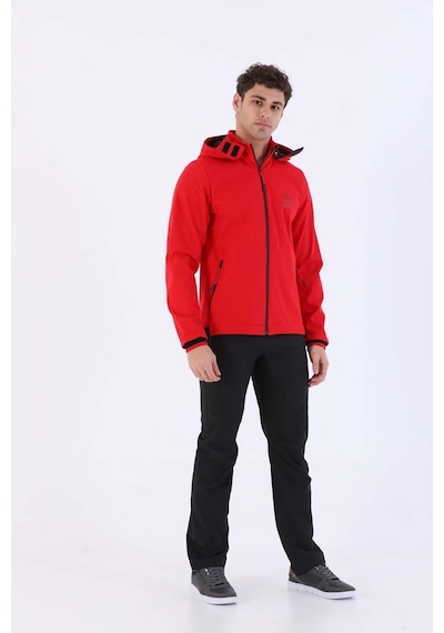 Maraton Sportswear Regular Erkek Kapşonlu Uzun Kol Outdoor Kırmızı Ceket 20384 Kırmızı