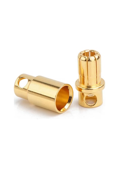 8mm Altın Kaplama Banana Dişi Erkek Soket 120a Pil Batarya Lion Bullet Plug Kablo Konnektör Esc Moto