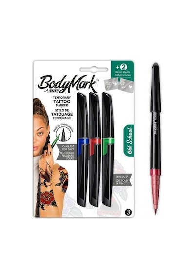 Bic Bodymark Geçici Dövme Markörü 3'Lü Blister