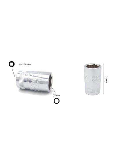 Ceta Form 12 mm 3/8” 6 Köşe Lokma Anahtar C12-H12