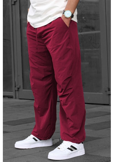 Madmext Bordo Regular Fit Erkek Paraşüt Pantolon 6504-bordo Bordo