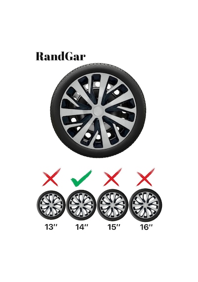 Opel Monterey 14 İnç Jant Kapağı 4 Adet Siyah Gri C110 Rand