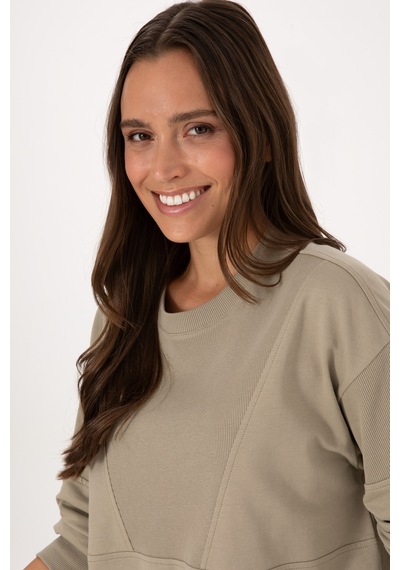 U.S. Polo Assn. Kadın Açık Haki Pamuklu Bisiklet Yaka Sweatshirt 50314170-VR183