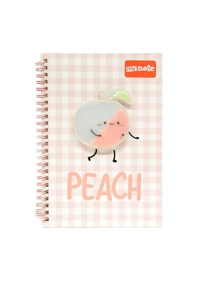 A5 Spiralli Şeftali Desenli Defter 60 Yp