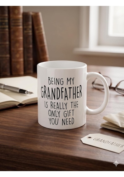 Being My Grandfather Is The Only Gift You Need Kupa - Büyükbaba Seramik Bardak 325ml Beyaz - Çok Renkli