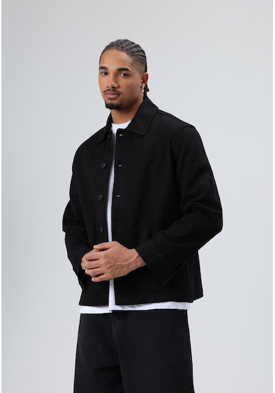 Vamos Boxy Fit Gabardin Ceket Siyah