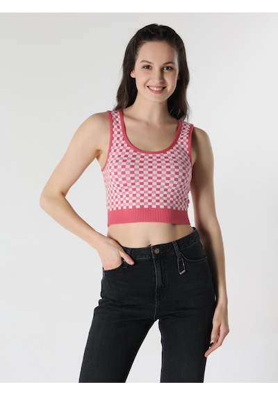 Colin's Slim Fit Desenli Pembe Kadın Atlet CL1062849_Q1.V1_PCA