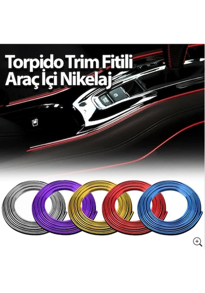 Araç Torpido Trim Fitili Nikelajlı Geçmeli Araç Içi Ip - 5 Me...