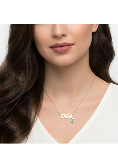Nazarlıklı İsim Kolye - Rose Rose Gold