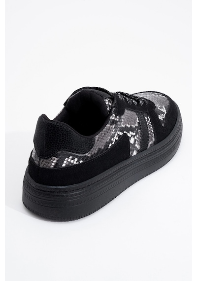 Luvishoes Luvi Shoes Rexie Siyah Desenli Simli Kadın Spor Ayakkabı Siyah